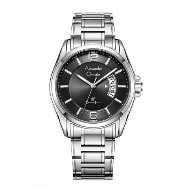 Alexandre Christie AC 8684 Silver Black Man MDBSSBA